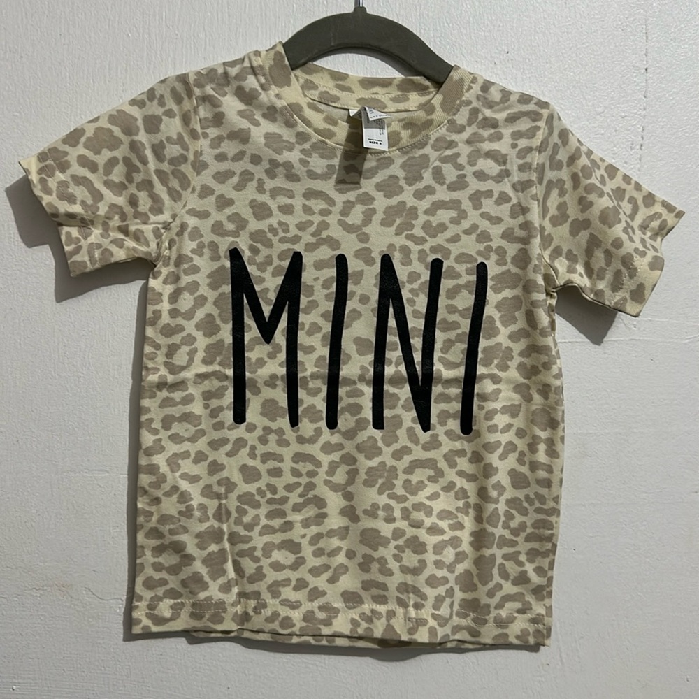 “MINI” Cheetah Kids Short Sleeve Shirt NWOT